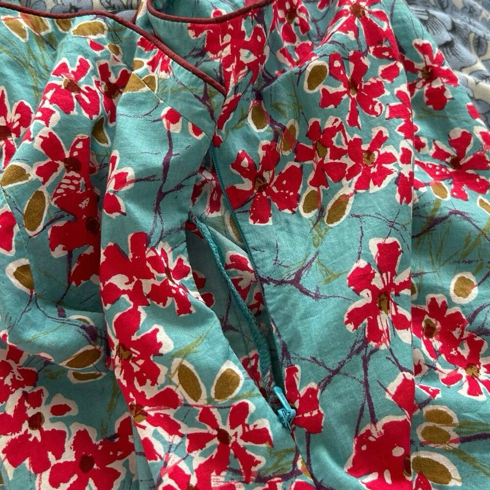 Vintage Lucky Brand Mandarin Collar Floral Top Sleeveless Cotton Large - Picture 6 of 9